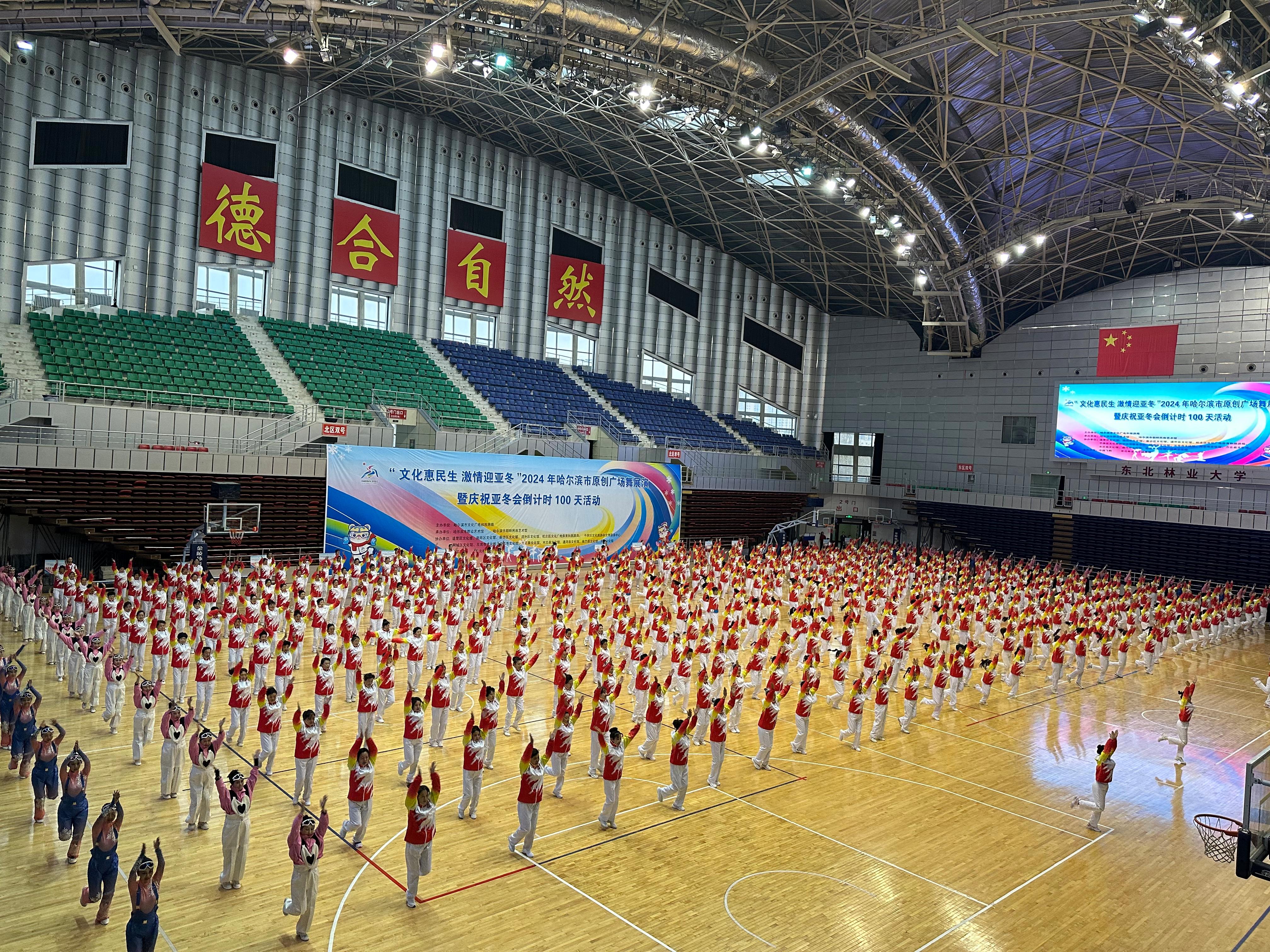 2024年哈尔滨市原创广场舞展演-:东北林业大学-体育馆: